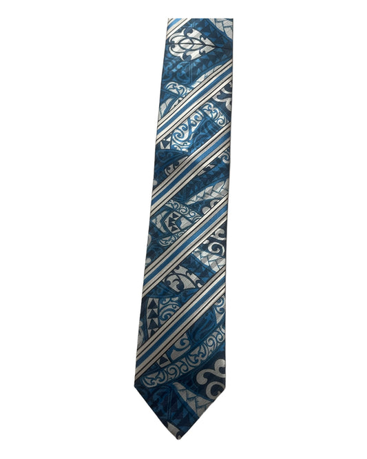 SZN2: BLUE AND WHITE 5 TRIBAL NECKTIE