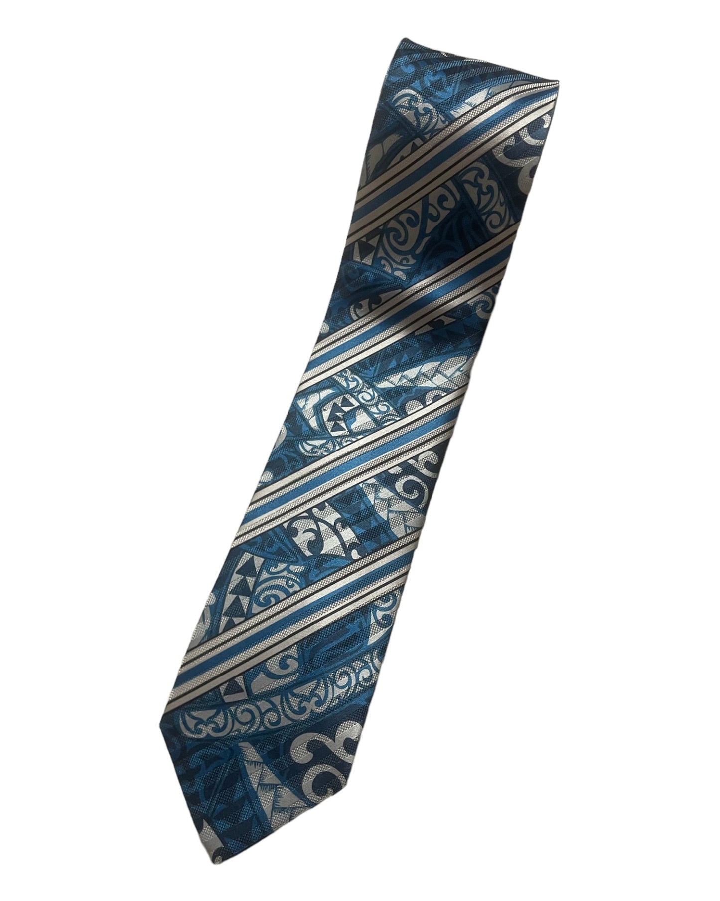 SZN2: BLUE AND WHITE 5 TRIBAL NECKTIE