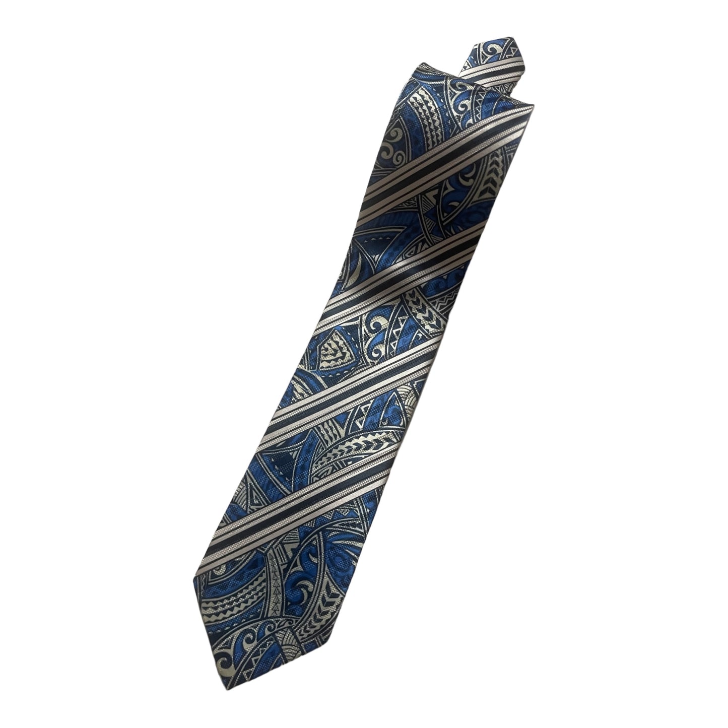 SZN2: BLUE AND WHITE 4 TRIBAL NECKTIE