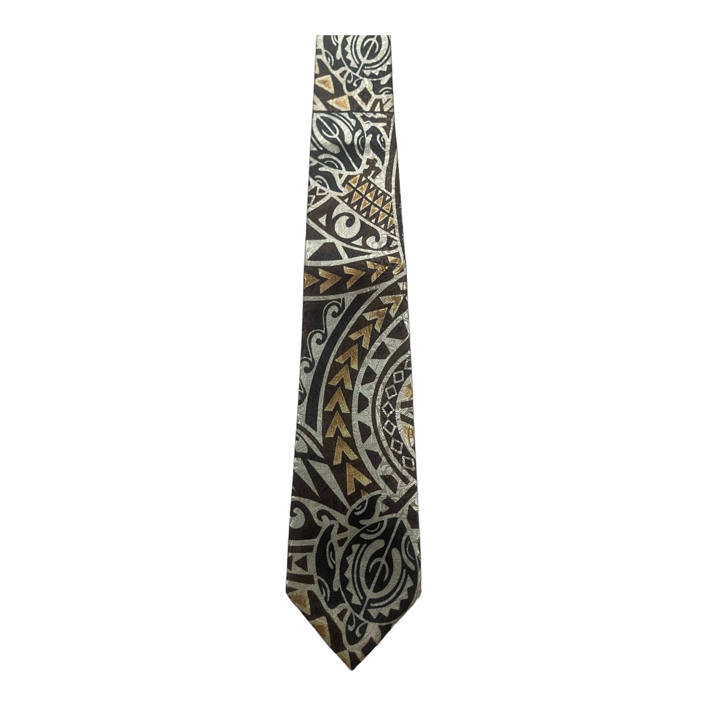 SZN2: BROWN AND WHITE 1 TRIBAL NECKTIE