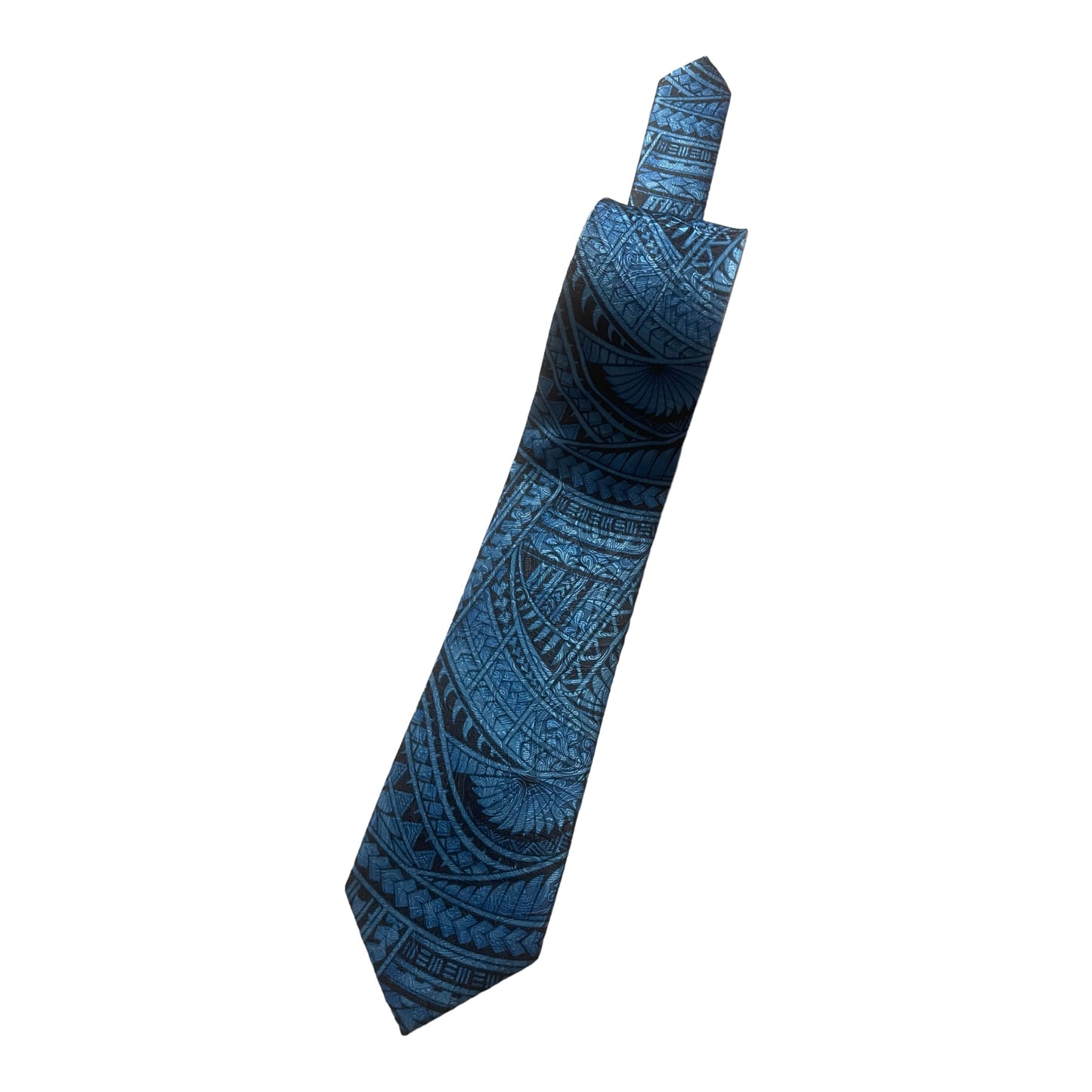 SZN2: BLUE AND BLACK 2 TRIBAL NECKTIE