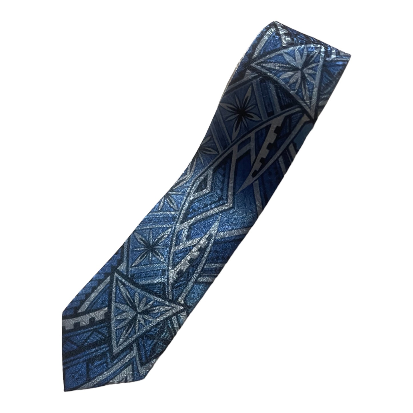 SZN2: BLUE AND WHITE 3 TRIBAL NECKTIE