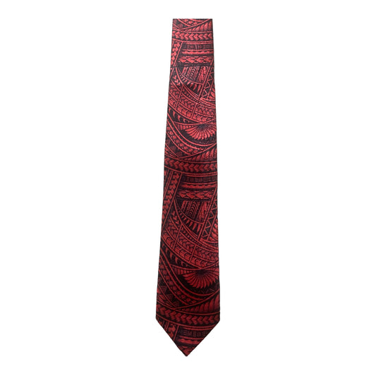 SZN2: RED AND BLACK 3 TRIBAL NECKTIE