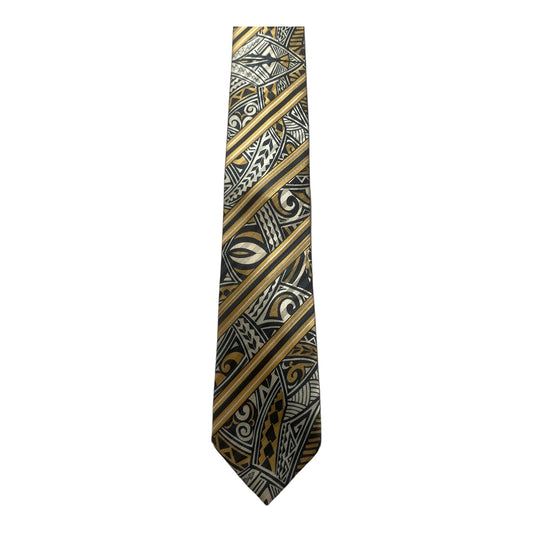 SZN2: BLACK AND GOLD 2 TRIBAL NECKTIE