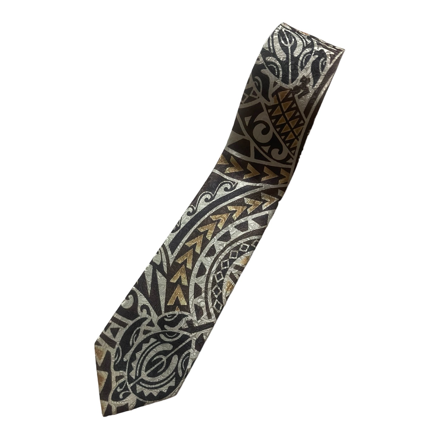 SZN2: BROWN AND WHITE 1 TRIBAL NECKTIE