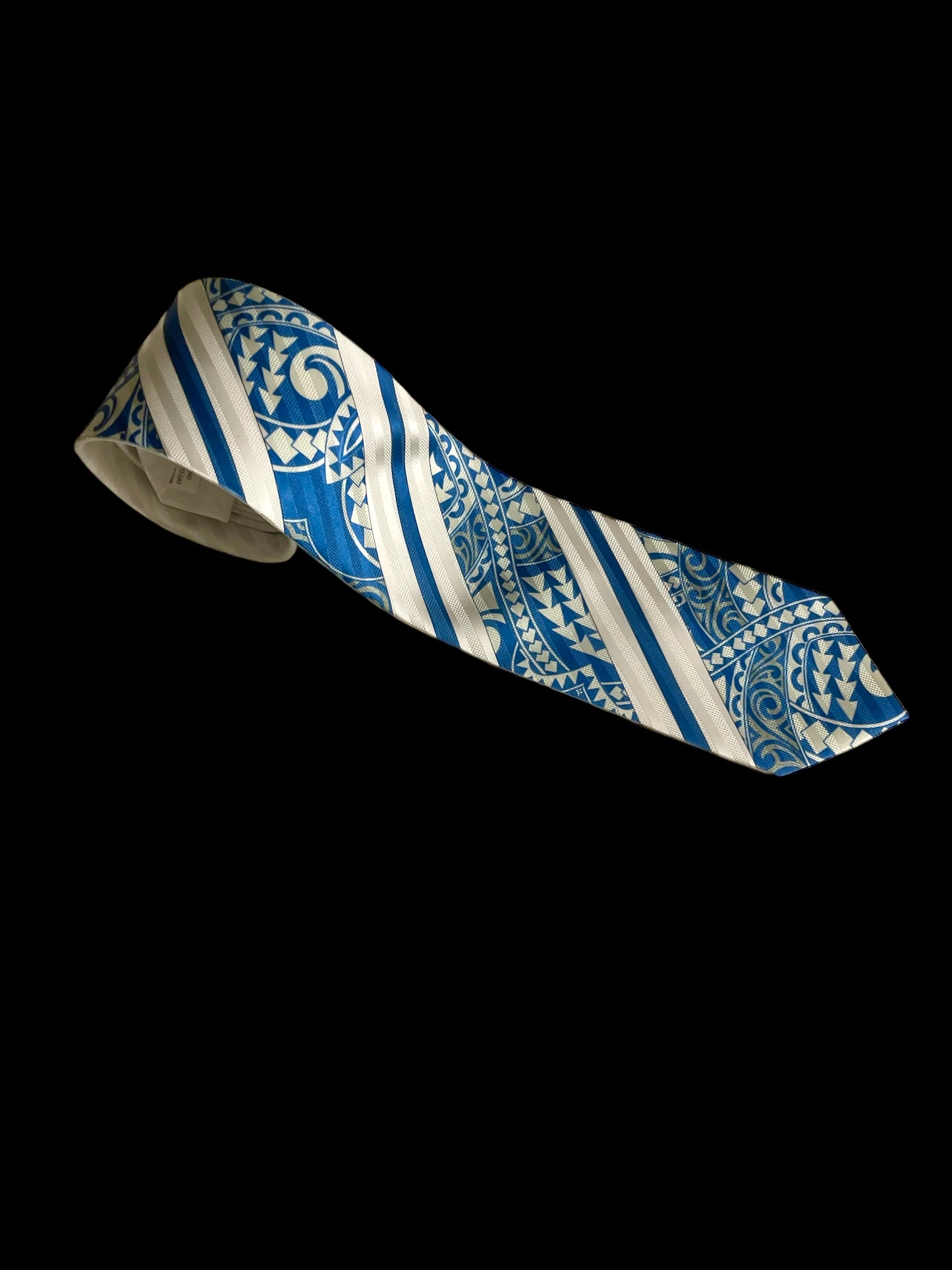 SZN1: BLUE AND WHITE LINE TRIBAL NECKTIE