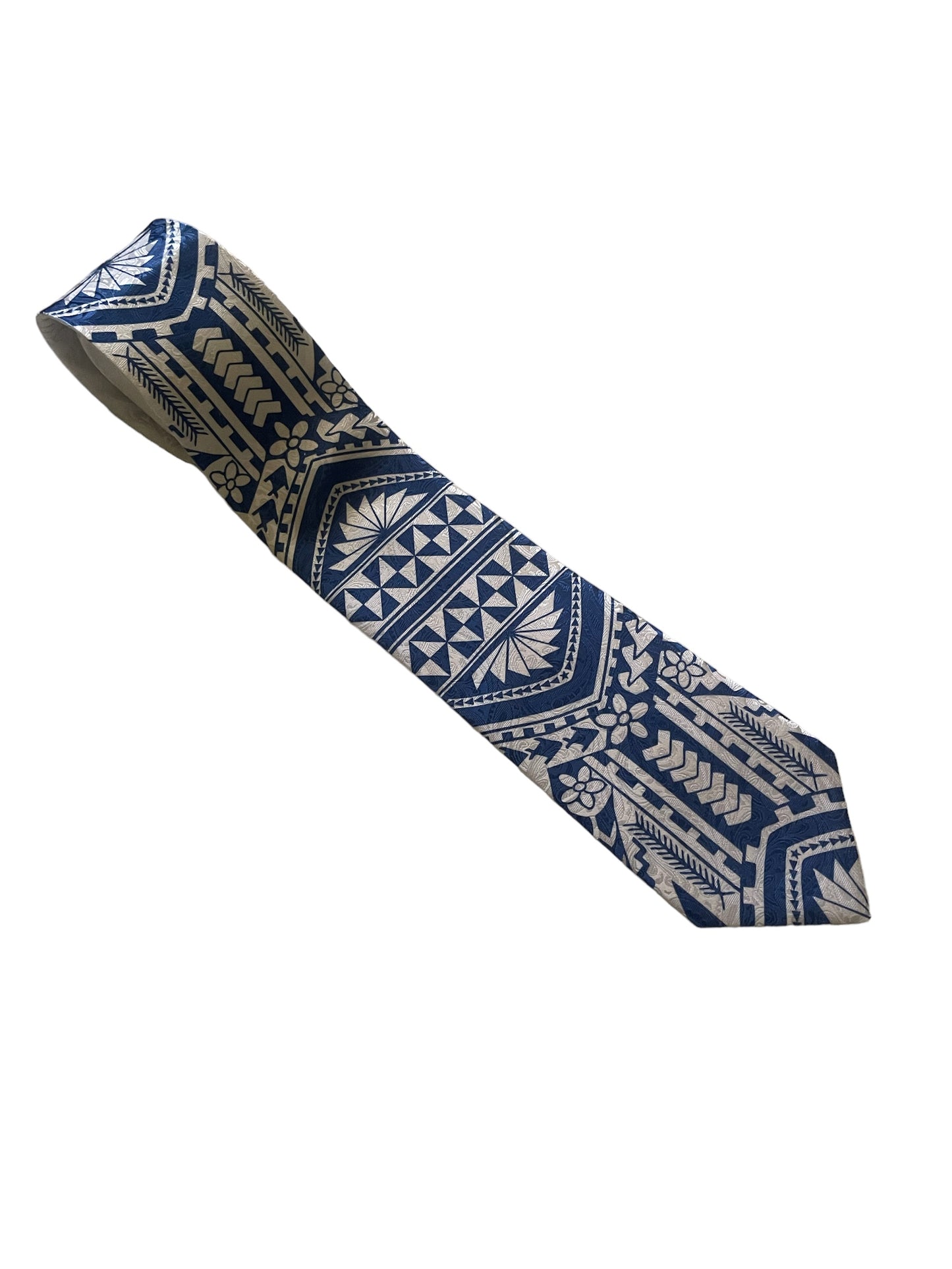 SZN2: BLUE AND WHITE 1 TRIBAL NECKTIE