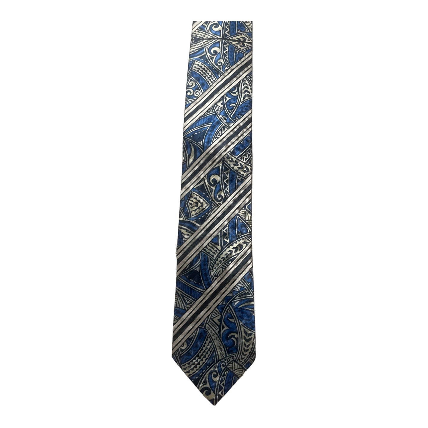 SZN2: BLUE AND WHITE 4 TRIBAL NECKTIE