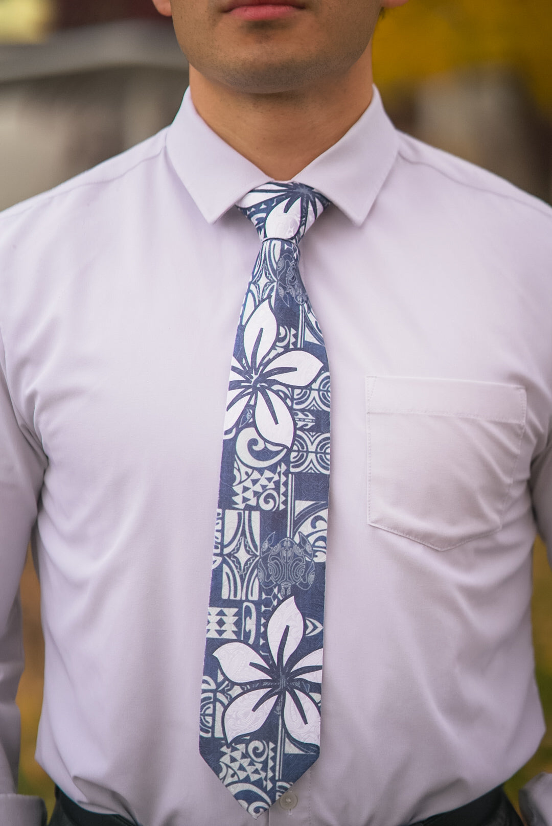 SZN1: BLUE FLOWER TRIBAL NECKTIE