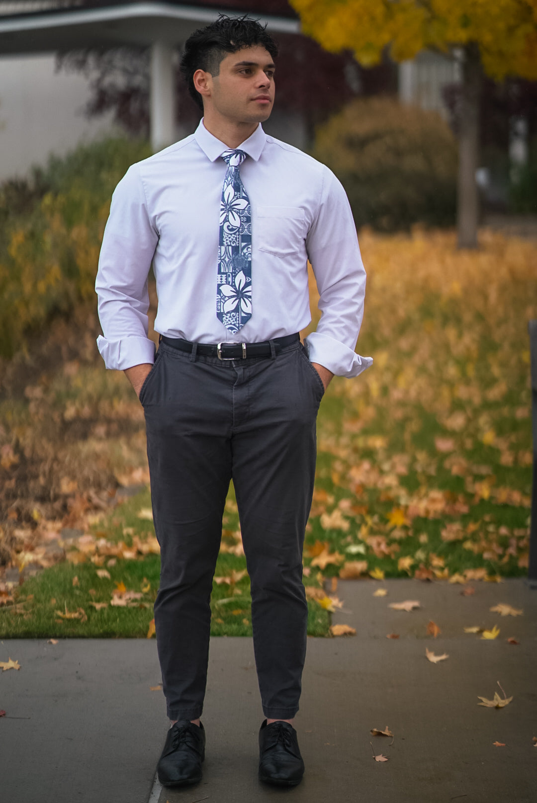 SZN1: BLUE FLOWER TRIBAL NECKTIE