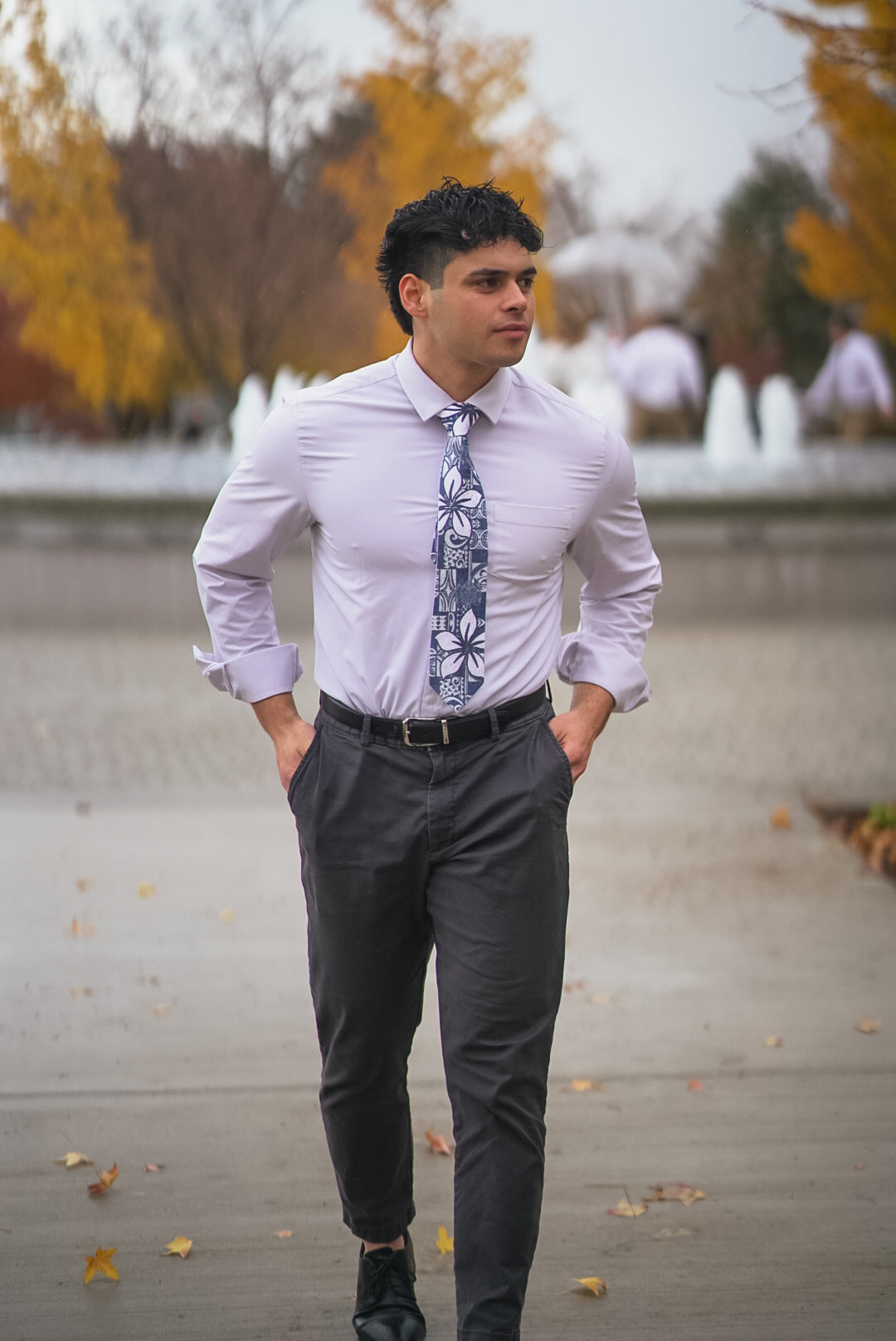 SZN1: BLUE FLOWER TRIBAL NECKTIE