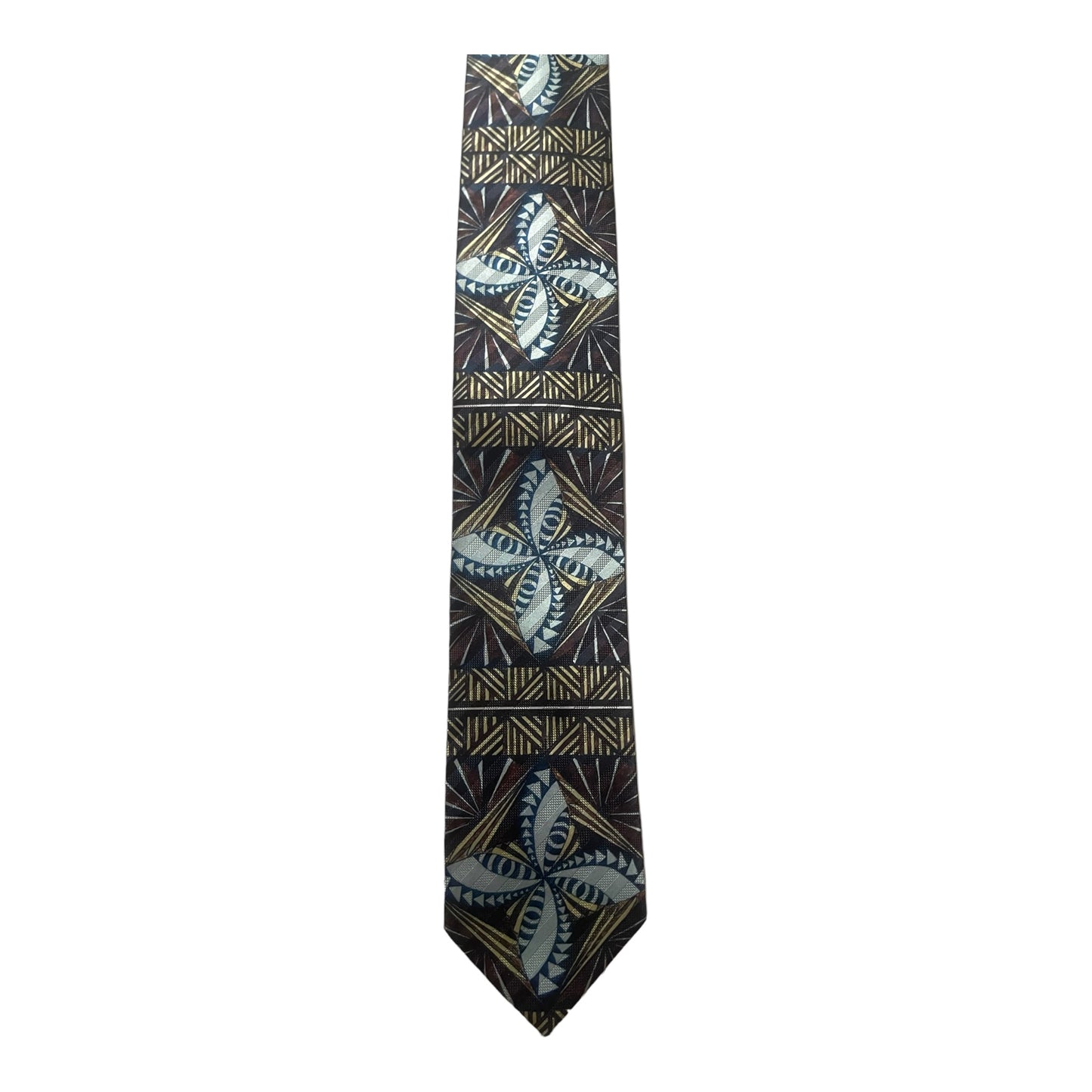 SZN2: BROWN FLOWER 1 TRIBAL NECKTIE