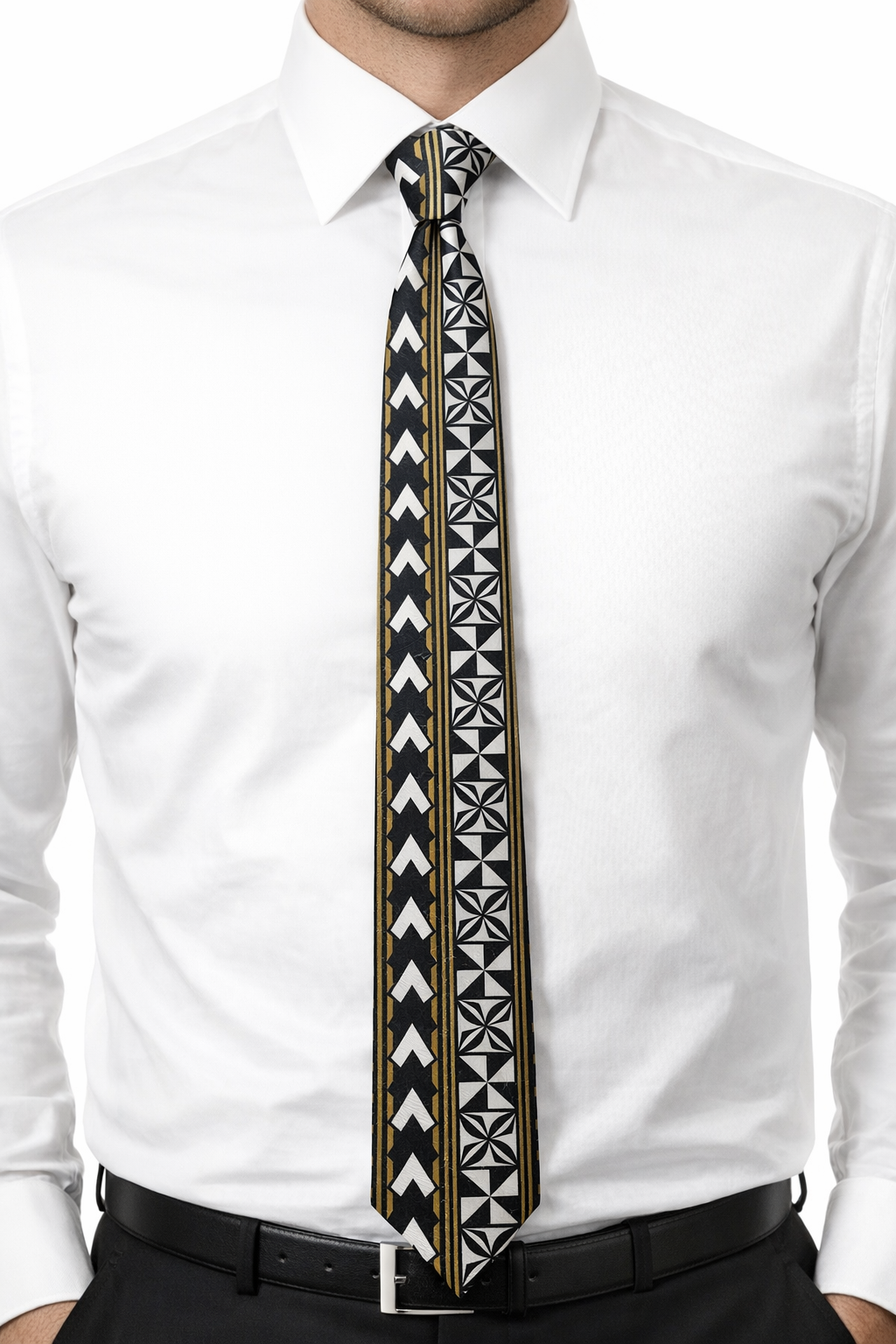 SZN2: BLACK AND BROWN 1 TRIBAL NECKTIE