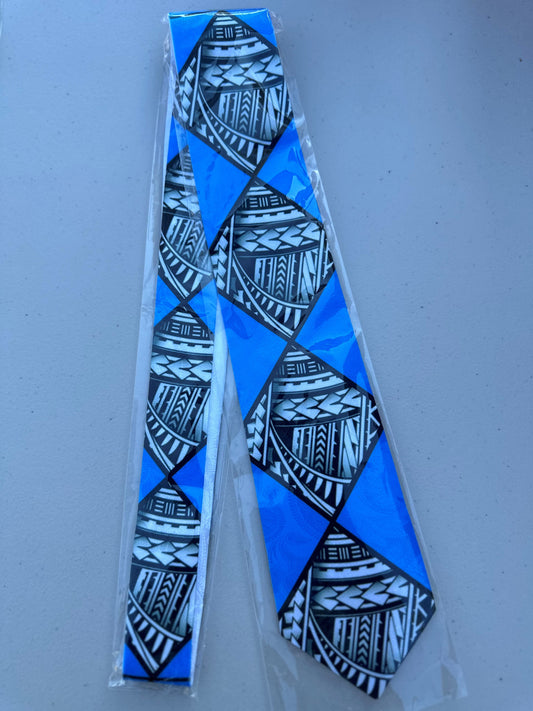 SZN3: BLUE & WHITE 2 TRIBAL NECKTIE