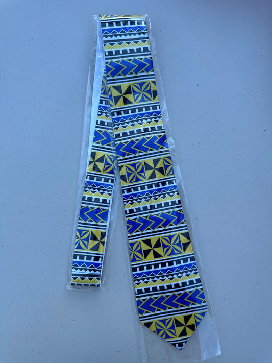 SZN3: BLUE & YELLOW 1 TRIBAL NECKTIE