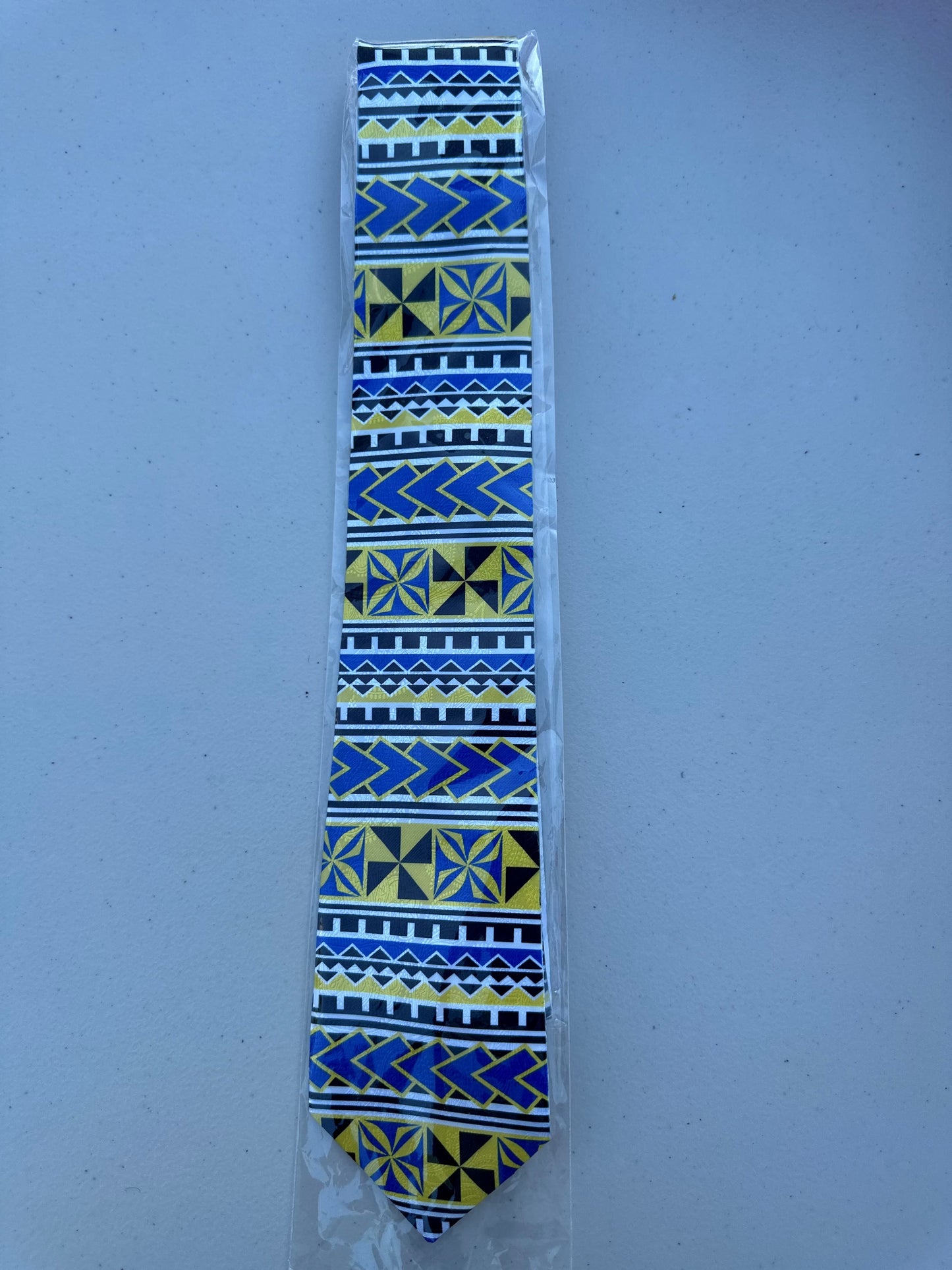 SZN3: BLUE & YELLOW 1 TRIBAL NECKTIE