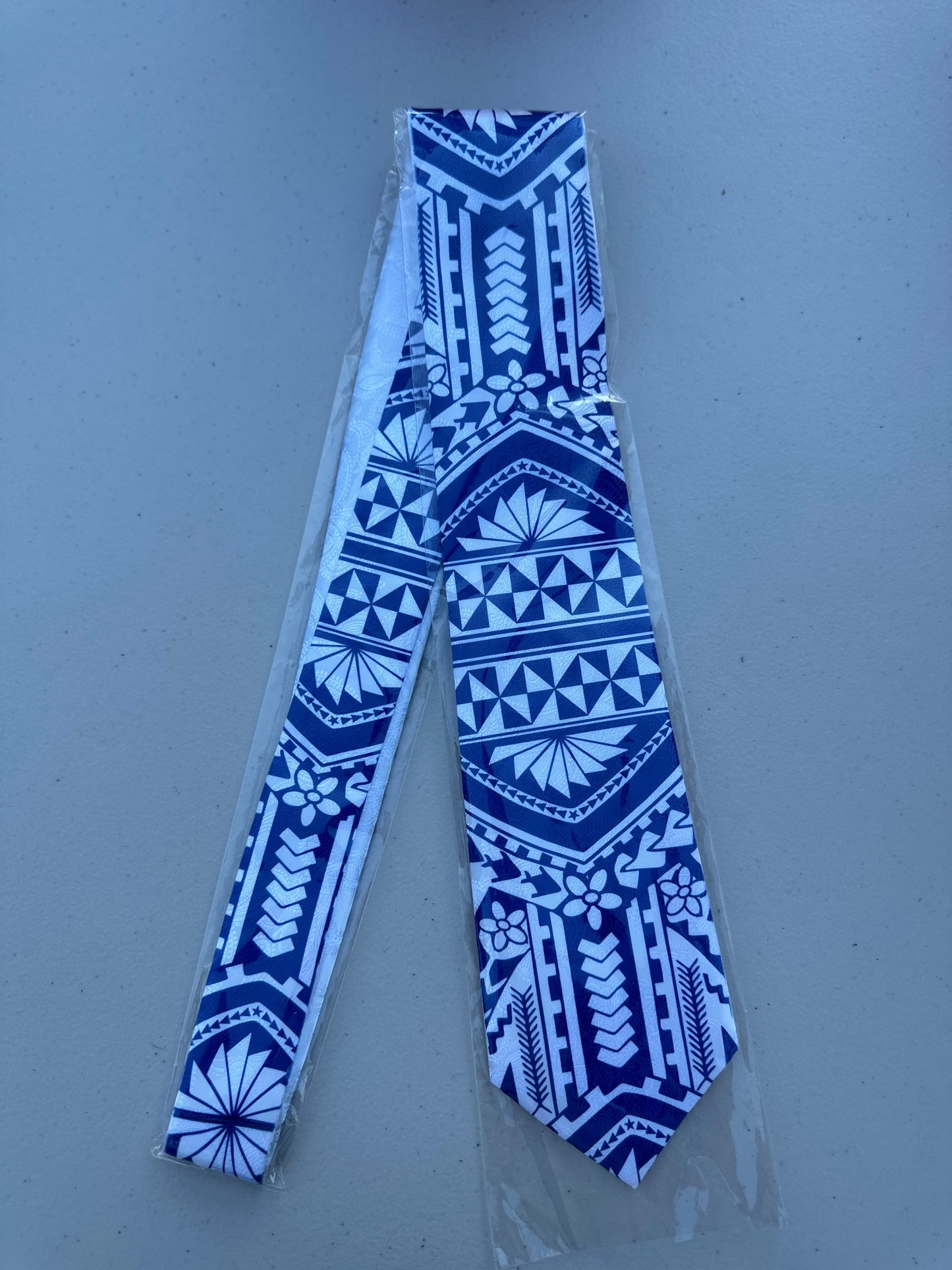 SZN2: BLUE AND WHITE 1 TRIBAL NECKTIE