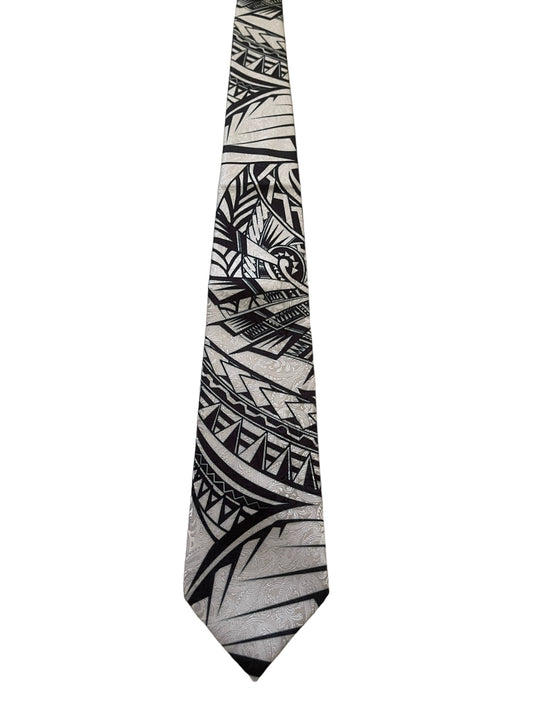 SZN2: BLACK AND WHITE 3 TRIBAL NECKTIE